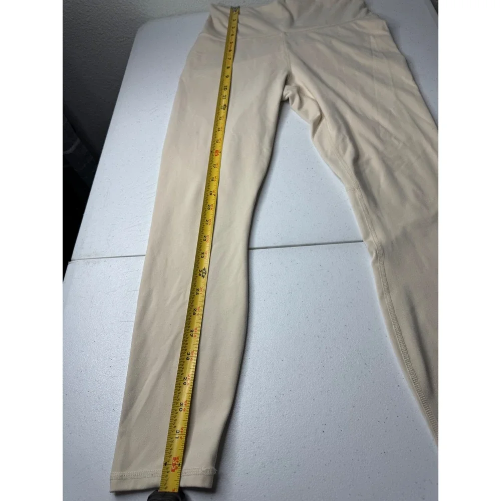Fabletics PureLuxe High Waisted‎ Leggings Cream Beige Tan Yoga Pants Women Small